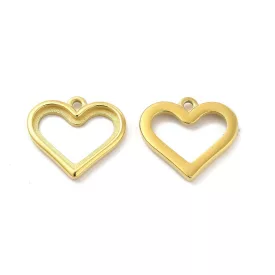 14K Aranyozott Nemesacél Szív Charm