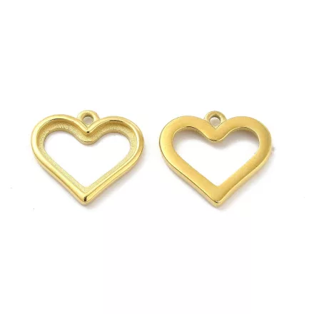 14K Aranyozott Nemesacél Szív Charm
