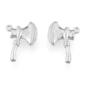   Platinázott (Valódi platina bevonatú) Ezüst Színű Balta Fejsze Medál 15x11mm