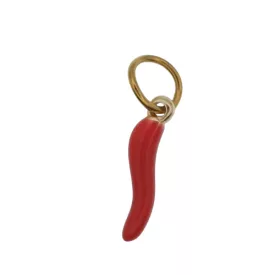Arany Piros Színű Tűzzománc Paprika Medál 13x2,6mm