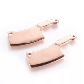   Rózsaarany Színű Nemesacél Hentes Szakács Bárd Medál 53x20mm