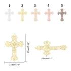 Rózsaarany Színű (4) Áttört Kereszt Medál Fülbevaló Alap 52x37mm