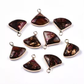   Arany Színű Szintetikus Bronzit Regalit (1) Medál 18-21x5-6mm
