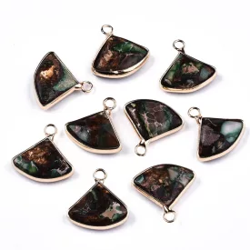   Arany Színű Szintetikus Bronzit Regalit (3) Medál 18-21x5-6mm