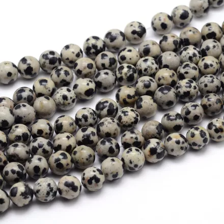 Dalmata Jáspis Ásványgyöngy  6mm – Gyöngykavics