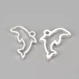 Ezüst Színű Delfin Medál 22x13,5mm