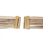 Mágneses Műbőr Design Karkötő Fazettált Kocka Üveggyöngyökkel