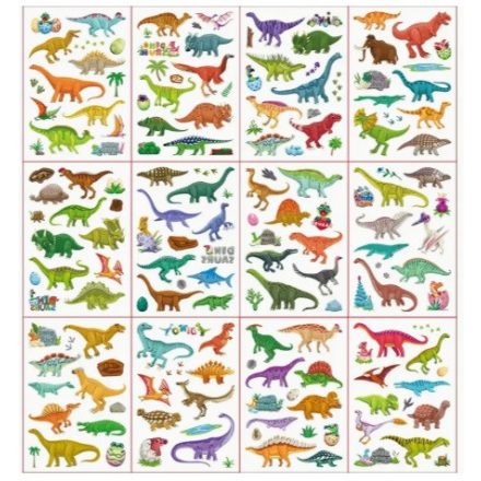 Dinoszaurusz (12 Lap) Tetoválás (198) 