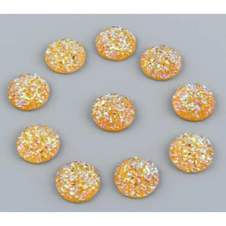 Druzy Műgyanta Szivárványos Arany Színű (104) Kaboson 10mm