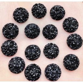 Druzy Műgyanta Fekete Színű (157) Kaboson 10mm