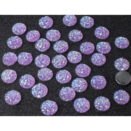Druzy Műgyanta Szivárványos Lila Színű (41) Kaboson 10mm
