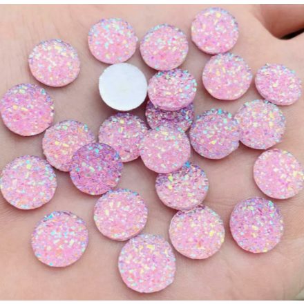 Druzy Műgyanta Rózsaszín Színű (37) Kaboson 12mm