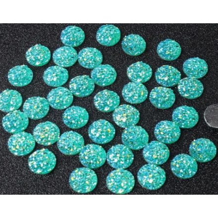 Druzy Műgyanta Szivárványos Türkiz Színű (43) Kaboson 10mm