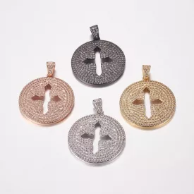 Arany Színű Cirkónia Strasszos Kereszt Medál 29x26mm