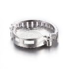 Ezüst Színű Cirkónia Strasszos Műgyanta Kék Druzy Felfűzhető Közdarab Köztes Felvarrható Medál Kitűző 22,5x27,5mm