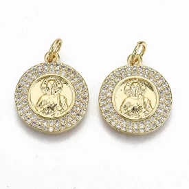 Arany Színű Cirkónia Strasszos Jézus Medál 17,5x15mm