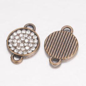 Bronz Színű Strasszos Karkötő Közdarab 18,5x13mm