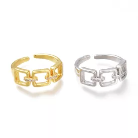   Arany Színű Cirkónia Strasszos Gyűrű Újjméret: 17,3mm (Minimálisan Tágítható)