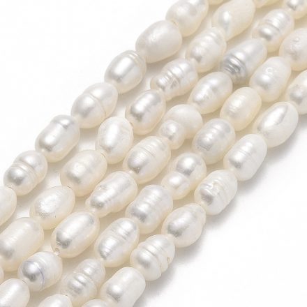 Krém Fehér Édesvízi Kagyló Gyöngy Gyöngyfüzér 5-7x4-5mm