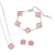 Ezüst Rózsaszín Színű Lóhere Nyaklánc, Fülbevaló, Karkötő Szett