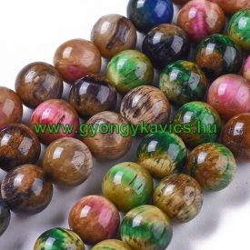 Élénk Színes (3) Tigrisszem Ásványgyöngy 6mm