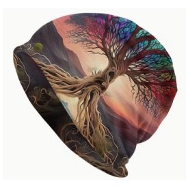   Színes Életfa Sapka (23) Dupla Anyagú Méret: 27x28cm Körméret: 53-59cm