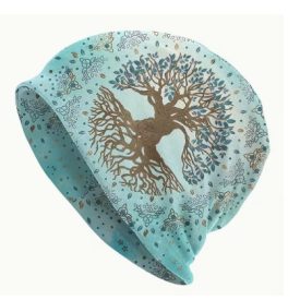   Türkiz Életfa Sapka (9) Dupla Anyagú Méret: 27x28cm Körméret: 53-59cm