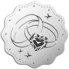   Esküvői Eljegyzési Gyűrű (120) Ezüst Színű Matrica Kerek 50mm (4db)