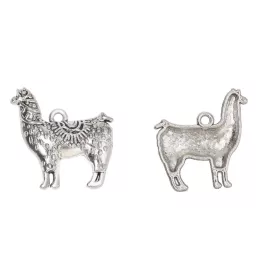 Ezüst Színű Alpaka Láma (2) Állat Medál 25x22mm