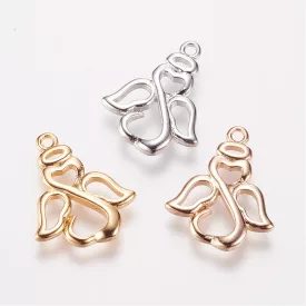Ezüst Színű (3) Angyal Medál 16x14mm