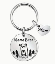   Ezüst Színű Anyamedve Mama Bear Kulcstartó Karika 30x60mm