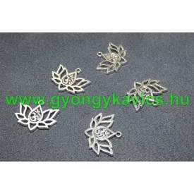 Ezüst Színű Jóga Lótusz Aum Ohm Medál 20x16mm
