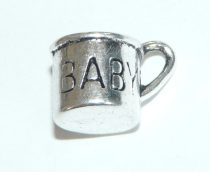 Ezüst Színű Baby Baba Bögre Medál 7,8x8,1mm