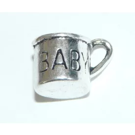 Ezüst Színű Baby Baba Bögre Medál 7,8x8,1mm