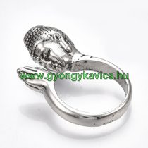   Ezüst Színű Buddha Állítható Gyűrű 17-19mm Belső Átmérő