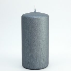 Ezüst Cirmos Henger Gyertya 9x5,8cm