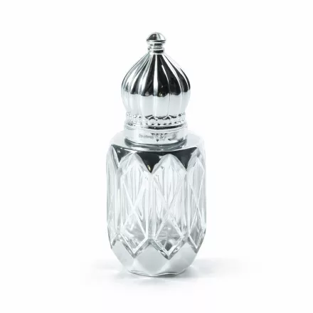 Ezüst Színű "Dubai" Arab Mintás (6) Golyós Roll-On Parfüm Illóolaj Üvegcse 68x25mm 6ml 