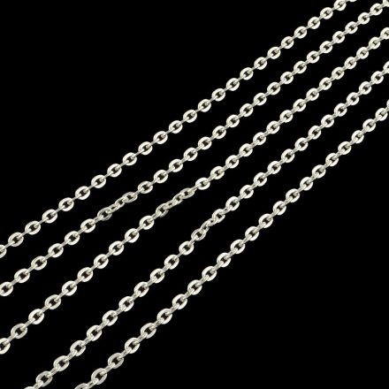 Ezüst Színű (14) Nyaklánc Ékszer Lánc 3x2x0,4mm 1m