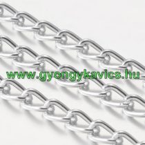   Ezüst Színű (6) Alumínium Nyaklánc Ékszer Lánc 3,6x1,8mm 1m