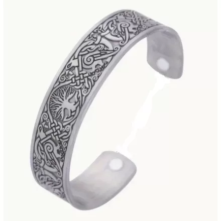 Ezüst Színű Életfa Karkötő (K140) Csukló Átmérő 6cm