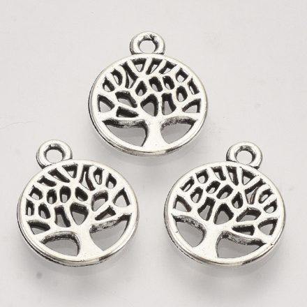 Ezüst Színű Életfa Medál 13,5x10mm