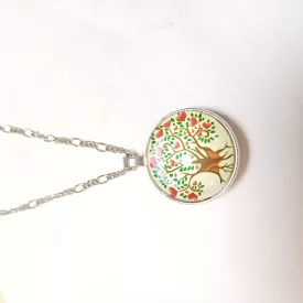 Ezüst Színű Életfa Medál Lánccal (178) Nyaklánc 27mm