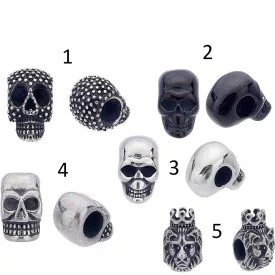 Ezüst Fekete Színű (1) Nemesacél Koponya Charm 