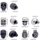 Ezüst Fekete Színű (1) Nemesacél Koponya Charm 