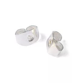 Ezüst Színű (2) Fülbevaló Dugó 5x3,5mm Lyuk 1,2mm