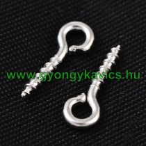   Ezüst Színű Nyaklánc Karkötő Ékszer Gyöngy Medál Csavaros Kampó 10x4mm