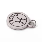 Ezüst Színű Halak Csillagjegy Horoszkóp Medál 18,5x15mm