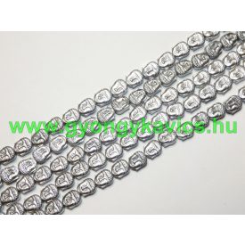 Ezüst Hematit Buddha Budha Ásványgyöngy 8x7x4mm