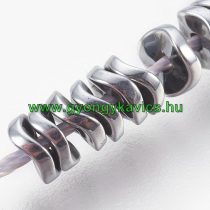   Ezüst Hematit Hullámos Korong Ásványgyöngy Gyöngyfüzér 4x1,5mm