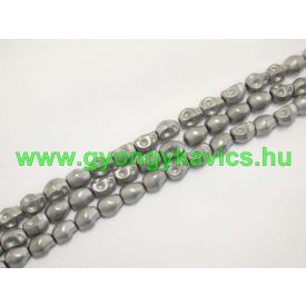 Ezüst Hematit Koponya Ásványgyöngy 8x6mm